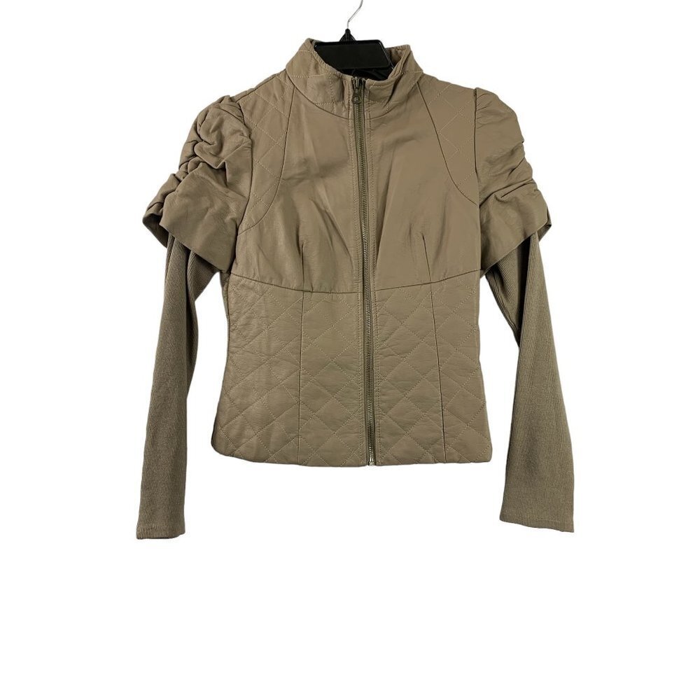 Forever 21 Women's Tan Ruffle Sleeve Top - Picture 1 of 8
